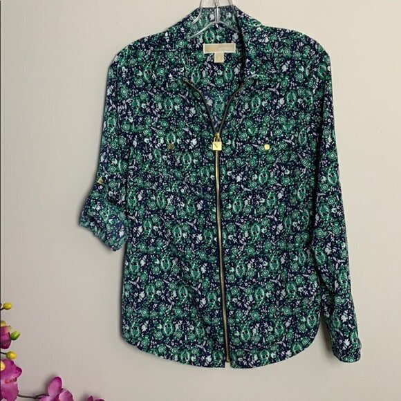 Michael Kors blue white and green paisley … - Picture 7 of 7